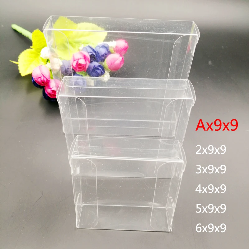 

50pcs Ax9x9 Clear Transparent Christmas Gift Box Packaging Wedding PVC Plastic Box for Jewelry Storage Boxes Toy Small Gift Boxs