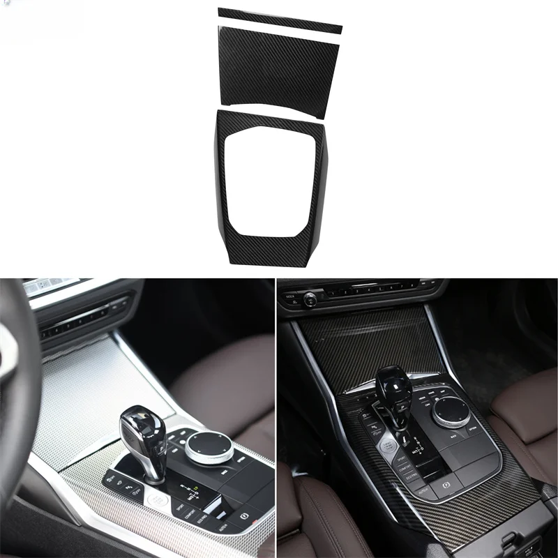 

Для BMW 3 серии G20 G28 2019-2020 углеродное волокно переключение передач объемная Крышка отделка центральной консоли стикер для хранения автомобильные аксессуары