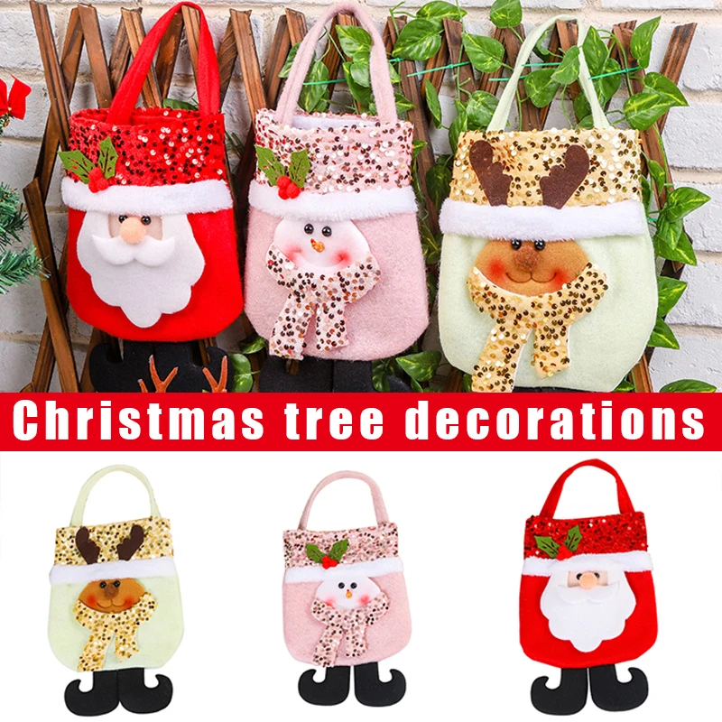 

2022 Christmas Tote Bag Lovely Santa Snowman Elk Candy Bag Portable Xmas Gift Bag Lovely Santa Snowman Elk Christmas Supplies