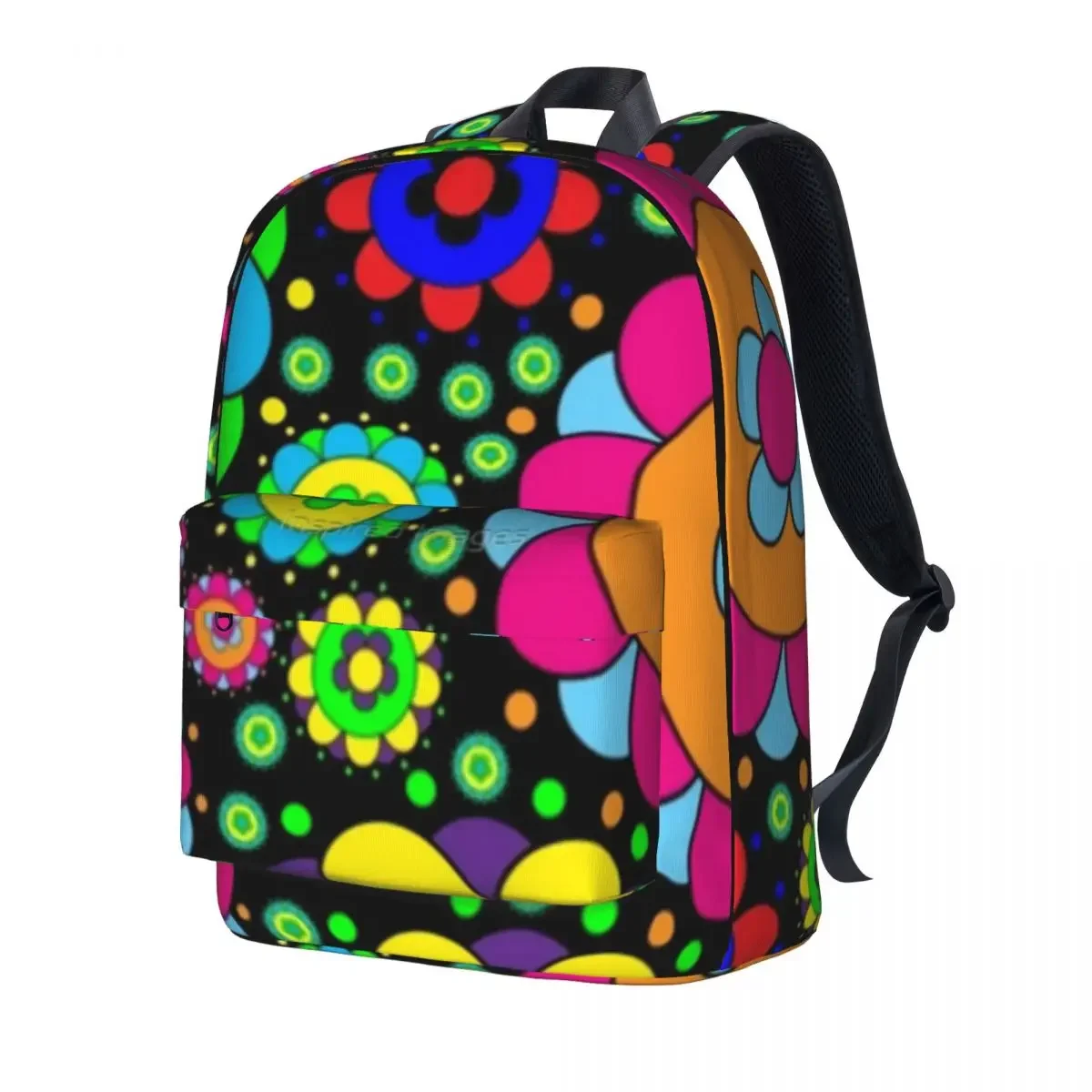 

Винтажный рюкзак с цветочным принтом, уличные стильные ранцы в стиле хиппи для мальчиков и девочек, школьные портфели, дизайнерский ранец с принтом, 60s 70s