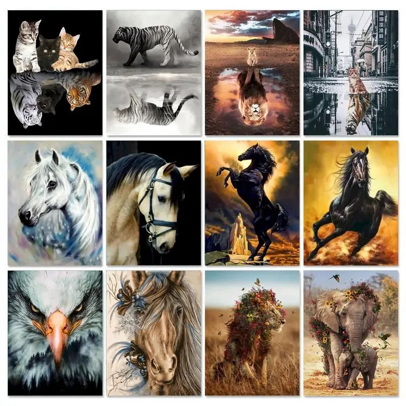 

GATYZTORY 60x75cm Painting By Numbers Animals Lion Pictures By Numbers Frameless Drawing By Numbers Home Decor Art Diy Gift