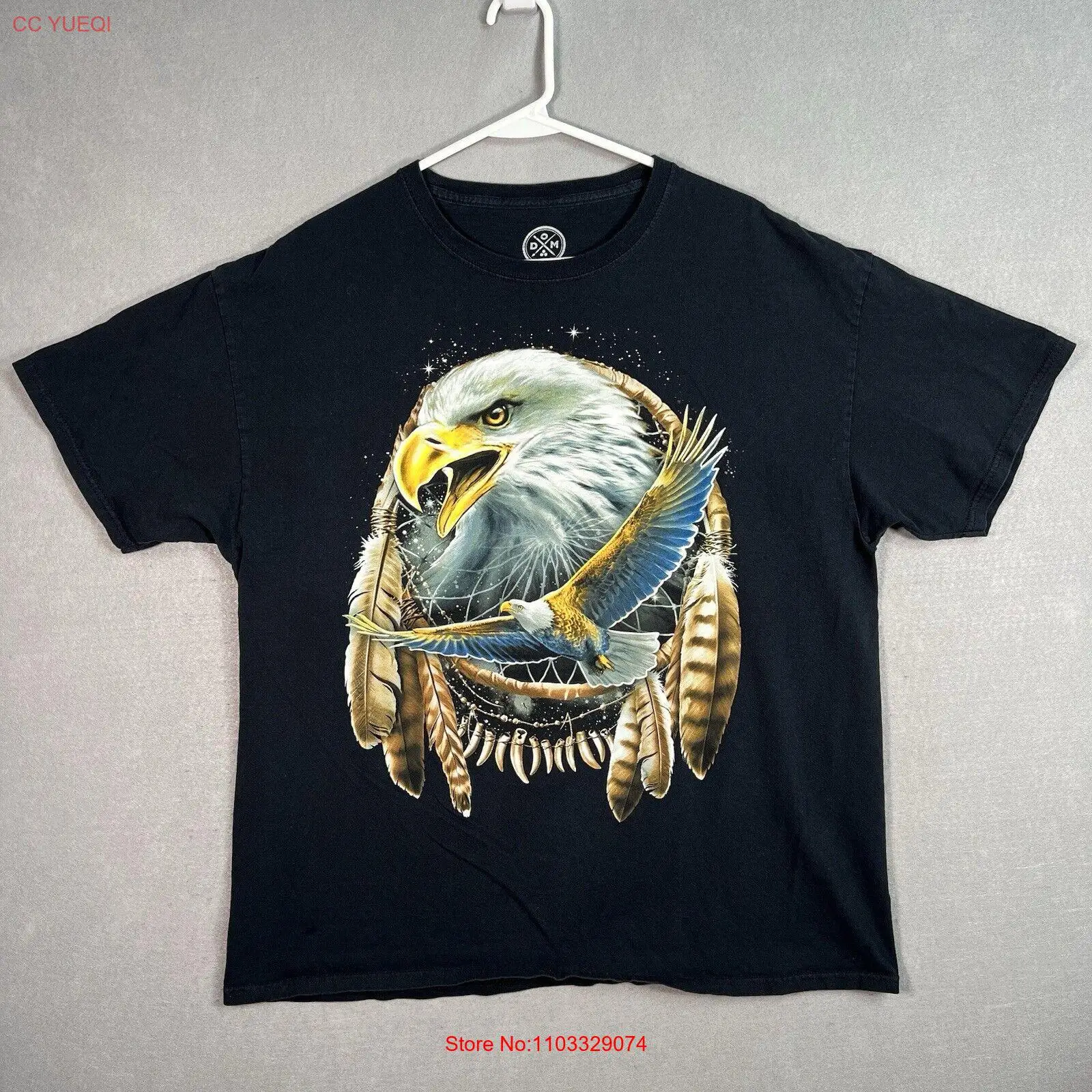 Футболка DOM Roaring Eagle Bird Wild Animal для взрослых черная мужская размер XL