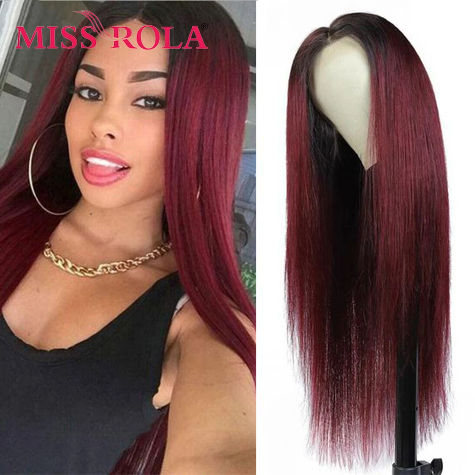 

Прямые парики Miss Rola 4*4 на сетке, парик из 100% человеческих волос, парики с эффектом омбре, красные, бордовые, блонд, 99J, парики с предварительно заправленными волосами Remy, оранжевые