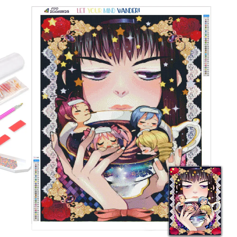 

5D DIY Diamond Painting Cartoon Girl Mosaic Picture Needlework Full Diamond Rhinestones Embroidery Cross Stitch Wall Decorative