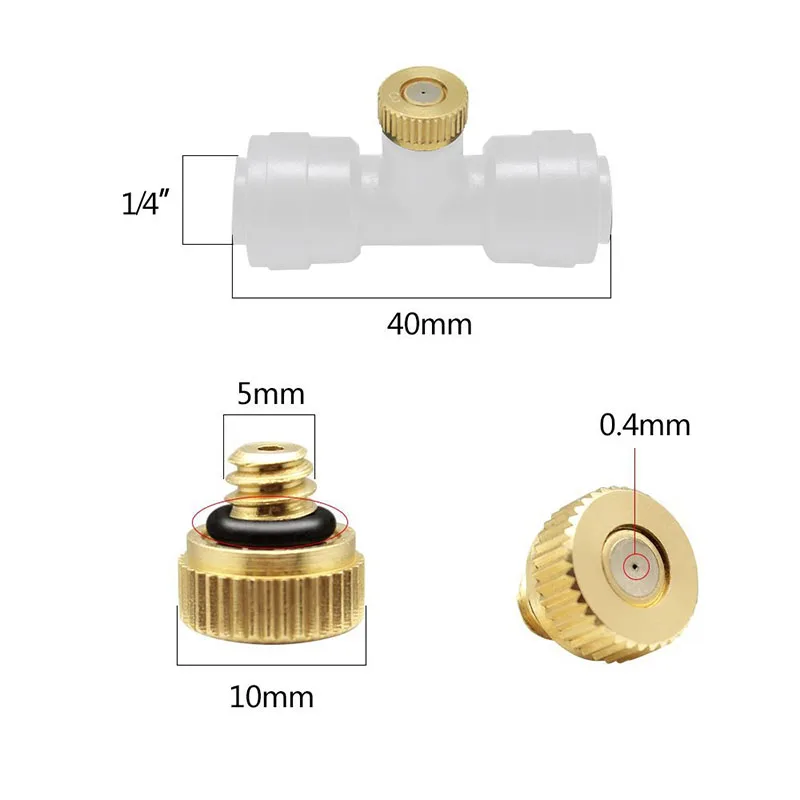 

White low pressure brass nozzle 2 minutes 1/4 quick plug nozzle combination set low pressure spray cooling accessories