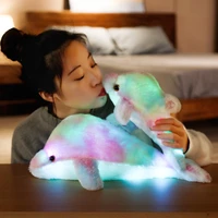 colorful glowing dolphin plush doll glow in the dark rainbow whale plush toy birthday gift for kids friends stuffed animals