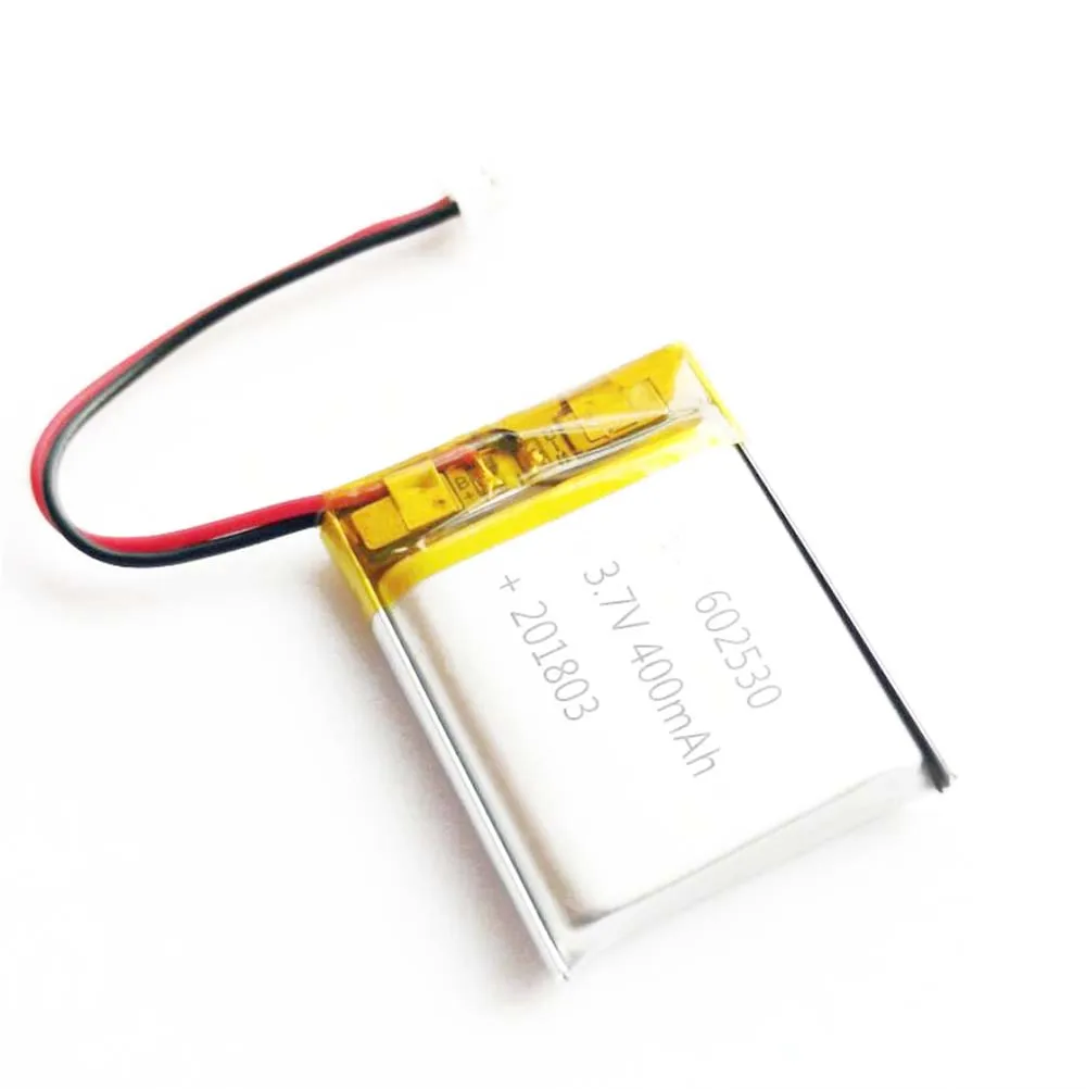 

2/5/10/20 Pcs 3.7V 400mAh 602530 Lithium Polymer Ion Battery 2.0mm JST Connector
