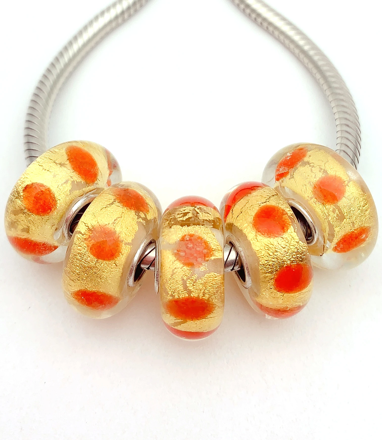 

YG283 5X 100% Authenticity S925 Sterling Silver Beads Murano Glassbeads NEW Fit European Charms Bracelet Diy Jewelry Lampwork