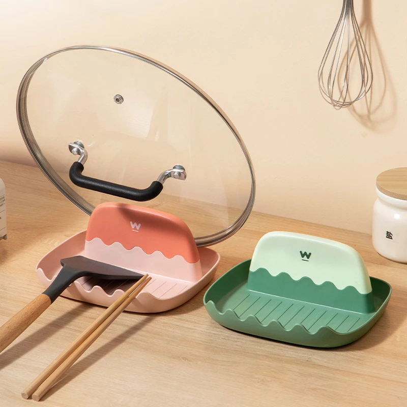 

Kitchen Spoon Holders Fork Spatula Rack Shelf Organizer Plastic Spoon Rest Chopsticks Holder Non-slip Spoons Pad Kitchen Utensil