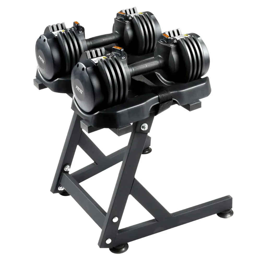 

30lb Quick Select Adjustable Dumbbell Pair With Dumbbell Stand Combo Gym Dumbbells to Exercise At Home Dumbells Dumbell Large