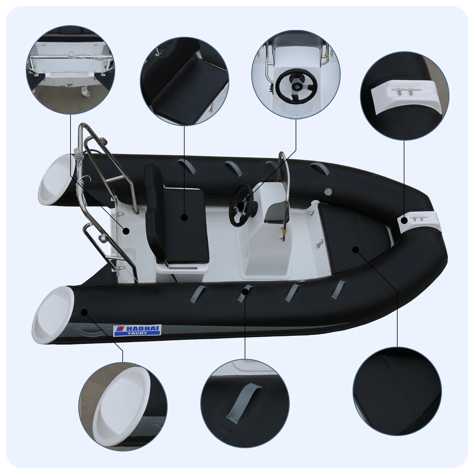 Высококачественная спортивная лодка в рубчик длиной 3 м с жестким надувным