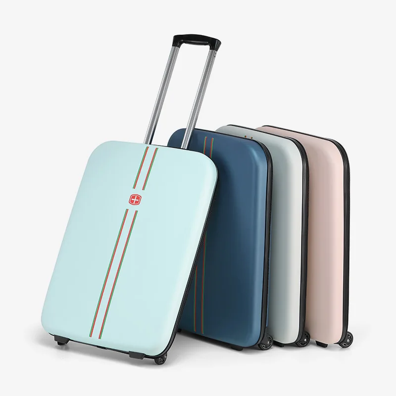 2022 New Folding Suitcase Women's One-way Wheel Trolley Case 20 Inch Boarding Case Men's 24 Inch Portable Travel Case
