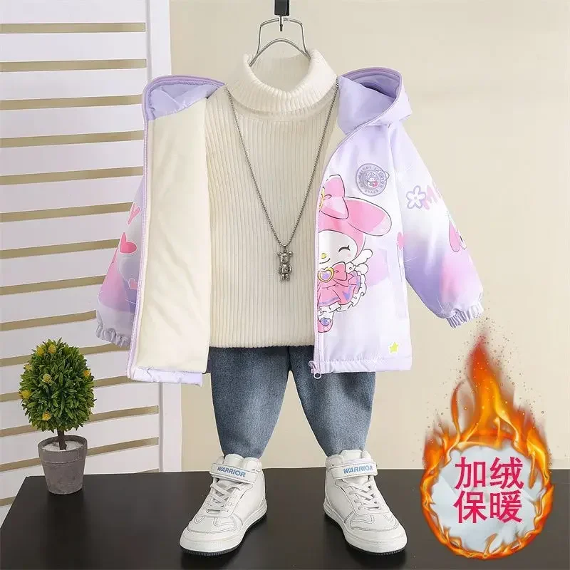 Sweet My Melody Anime Sanrio Ins Kawaii Модное теплое пальто Милый мультфильм Модная куртка с