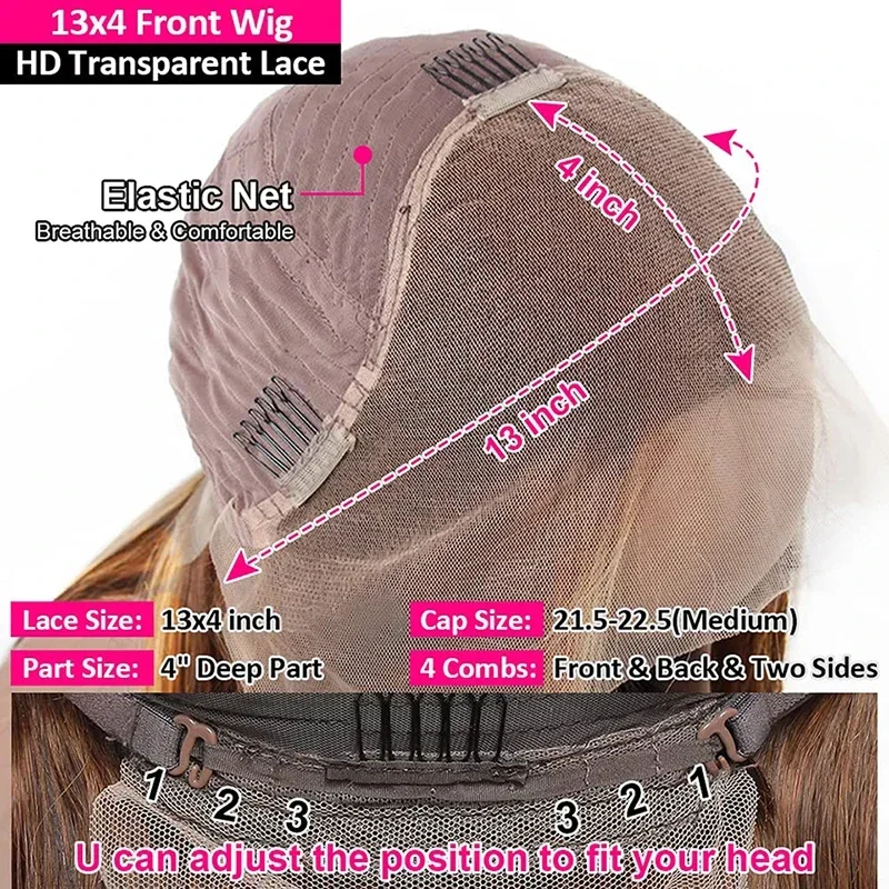 Хайлайтер волнистый парик из человеческих волос Боб парики на шнуровке медовая