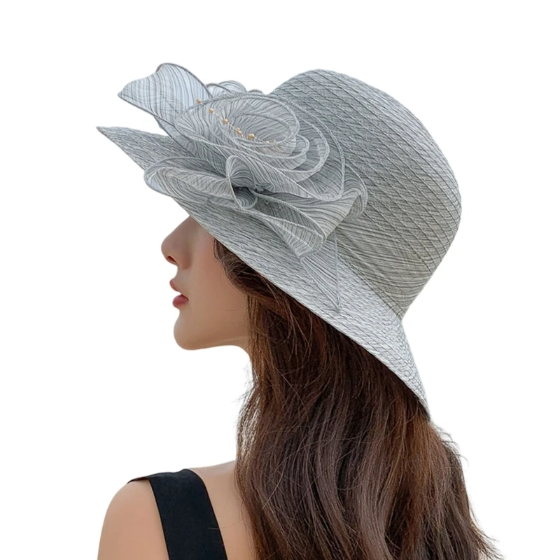 

Church Fascinator Organza Tea Party Hat Church Hat Hat for Women SunHat 57BD