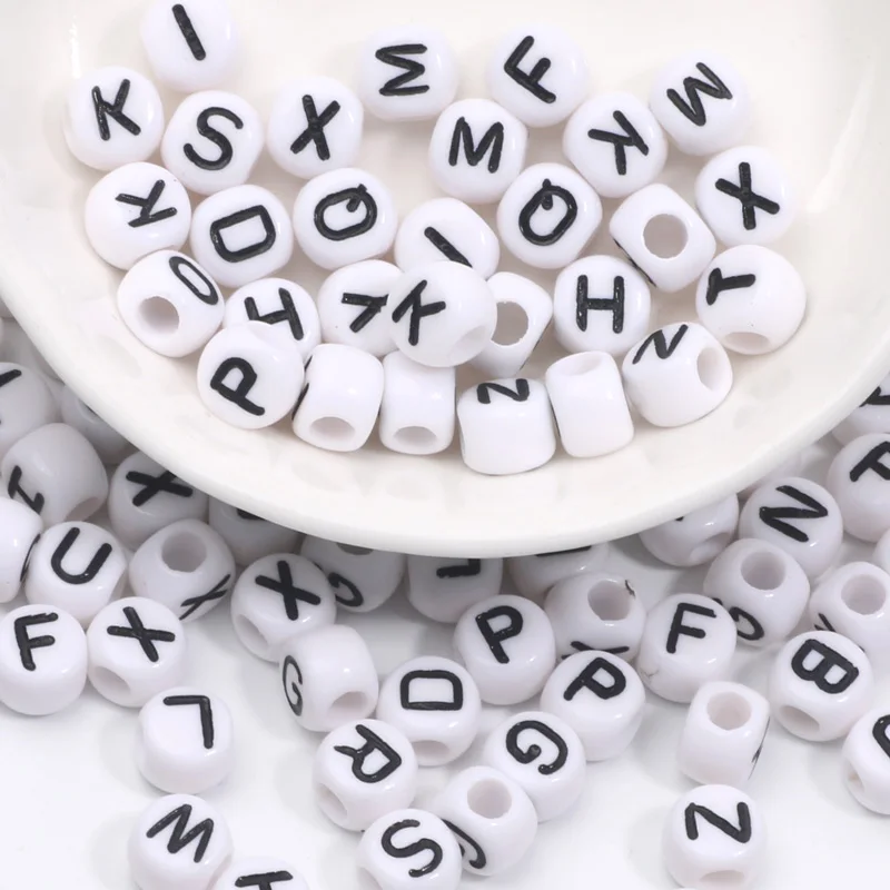 100 шт. 5x7 мм смешанные буквы акриловые бусины-разделители алфавитные бусины для