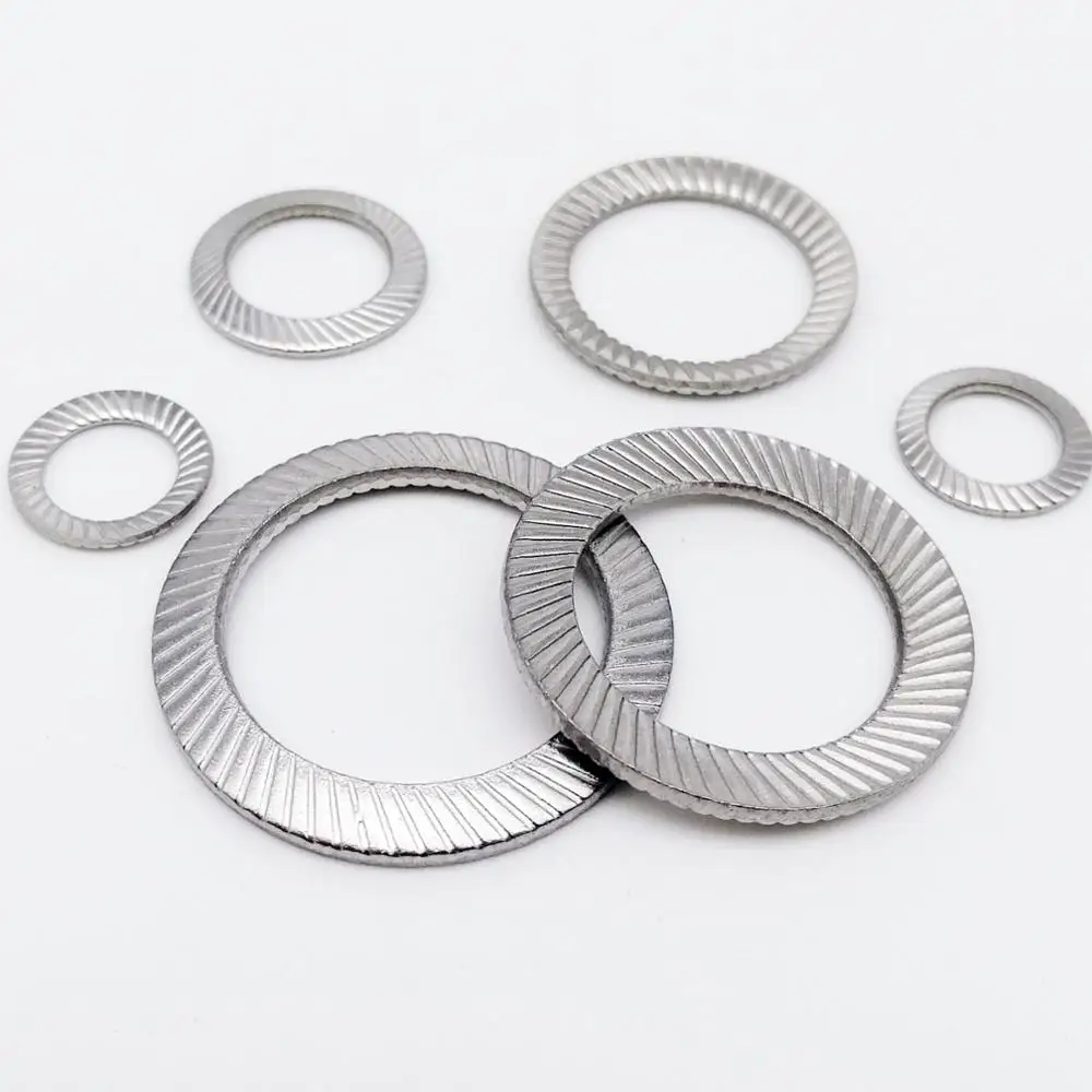 

M2.5 M3 M4 M5 M6 M8 M10 M12 M14 M16 DIN9250 A2-70 304 Stainless Steel Disc Spring Serrated Lock Washer Knurled Elastic Gasket