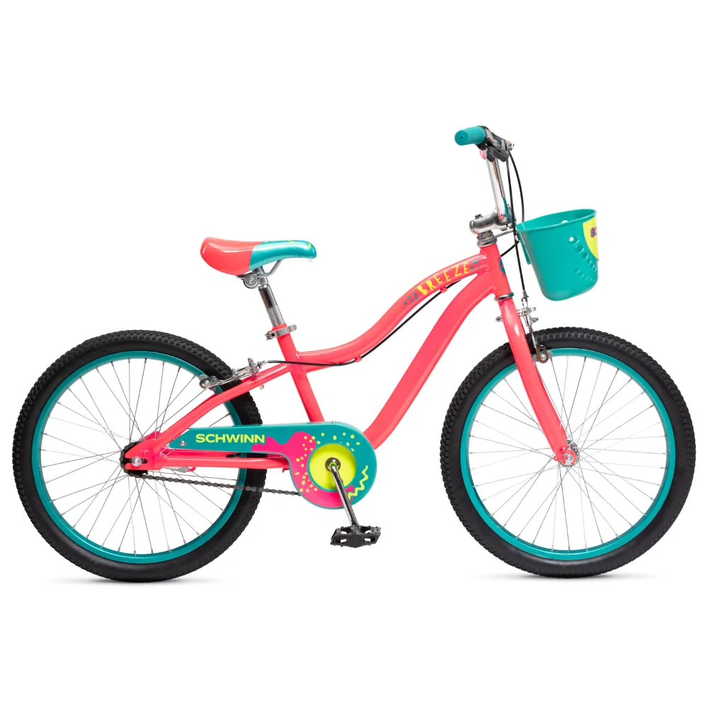 

Schwinn 20 дюймов. Детский велосипед Breeze Для девочек с корзиной, розовый велосипед
