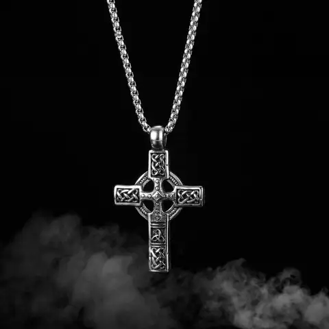 Винтажное нордическое кельтское ожерелье с узором в виде узелка, подвеска для мужчин, цепочка из нержавеющей стали, ювелирные изделия, амулет, ожерелье, оптовая продажа