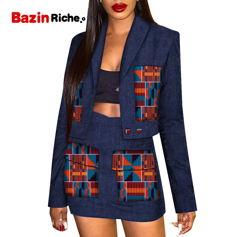 Африканский комплект из 2 предметов Рождественская Сексуальная женская короткая