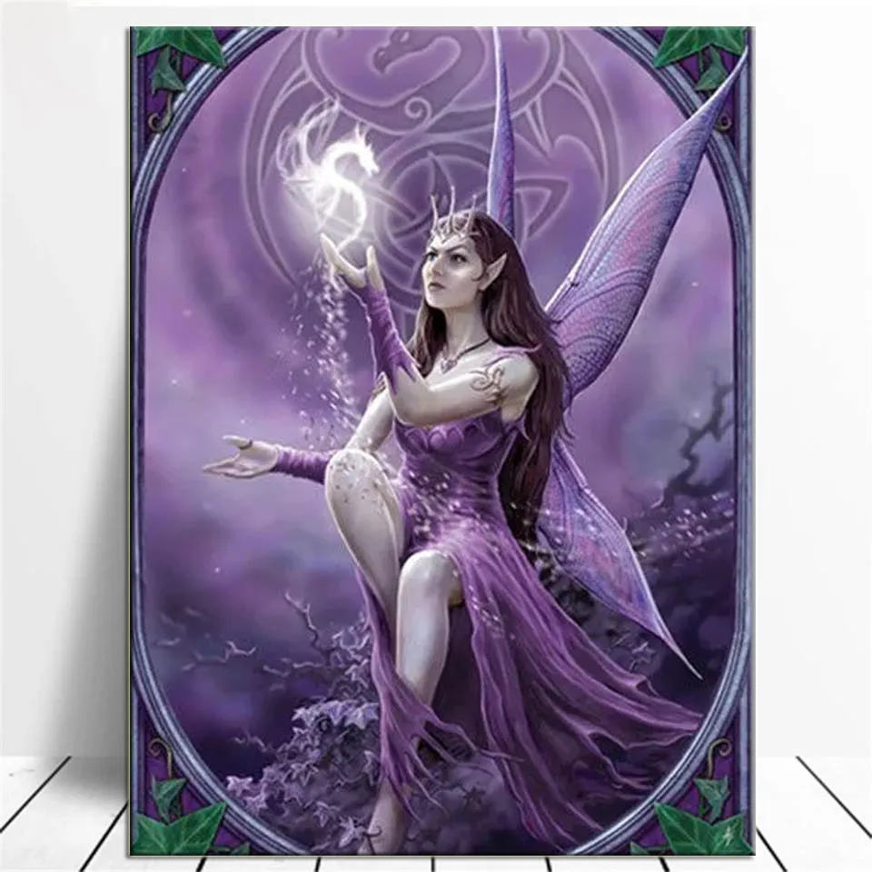 

Celtic Fairy Diamond Painting Gothic Beauty Full Diamond Embroidery DIY Cross Stitch Mosaic Kit Needlework Crafts Decor