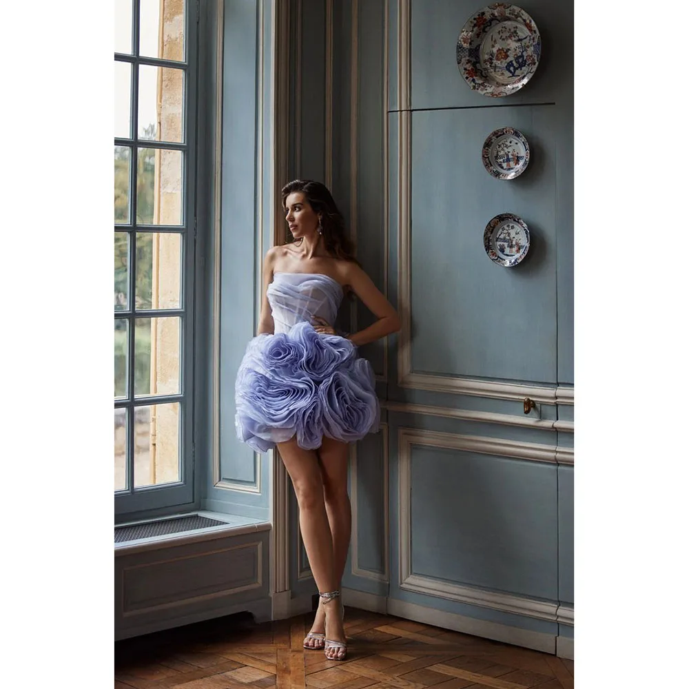 Модные шикарные фиолетовые женские платья для выпускного вечера без бретелек