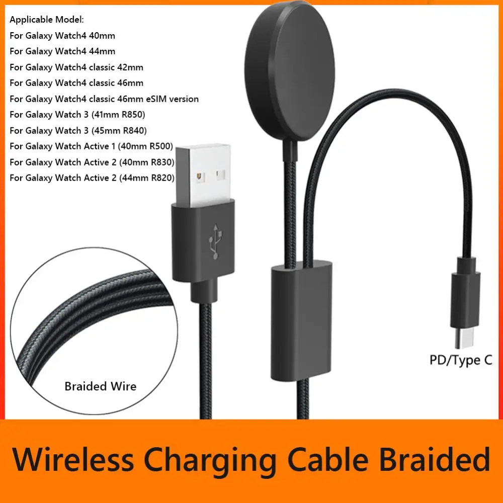 

2 In 1 Type-C PD Smart Fast Charging Cable Smart Watch Wireless Charger Adapter Dock Cable For Samsung Galaxy Watch4/4 Classic