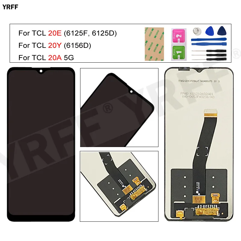 

For TCL 20Y/20E/20A 5G LCD Display+Touch Screen Digitizer Assembly For TCL 6156D 6125F 6125D LCD Screens Replacement+Tools