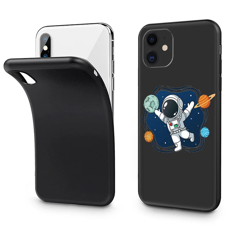 Черный матовый чехол для телефона iphone 16 Pro 15 14 13 12 Mini 11 Max 7 8 Plus X XS XR Мягкий с