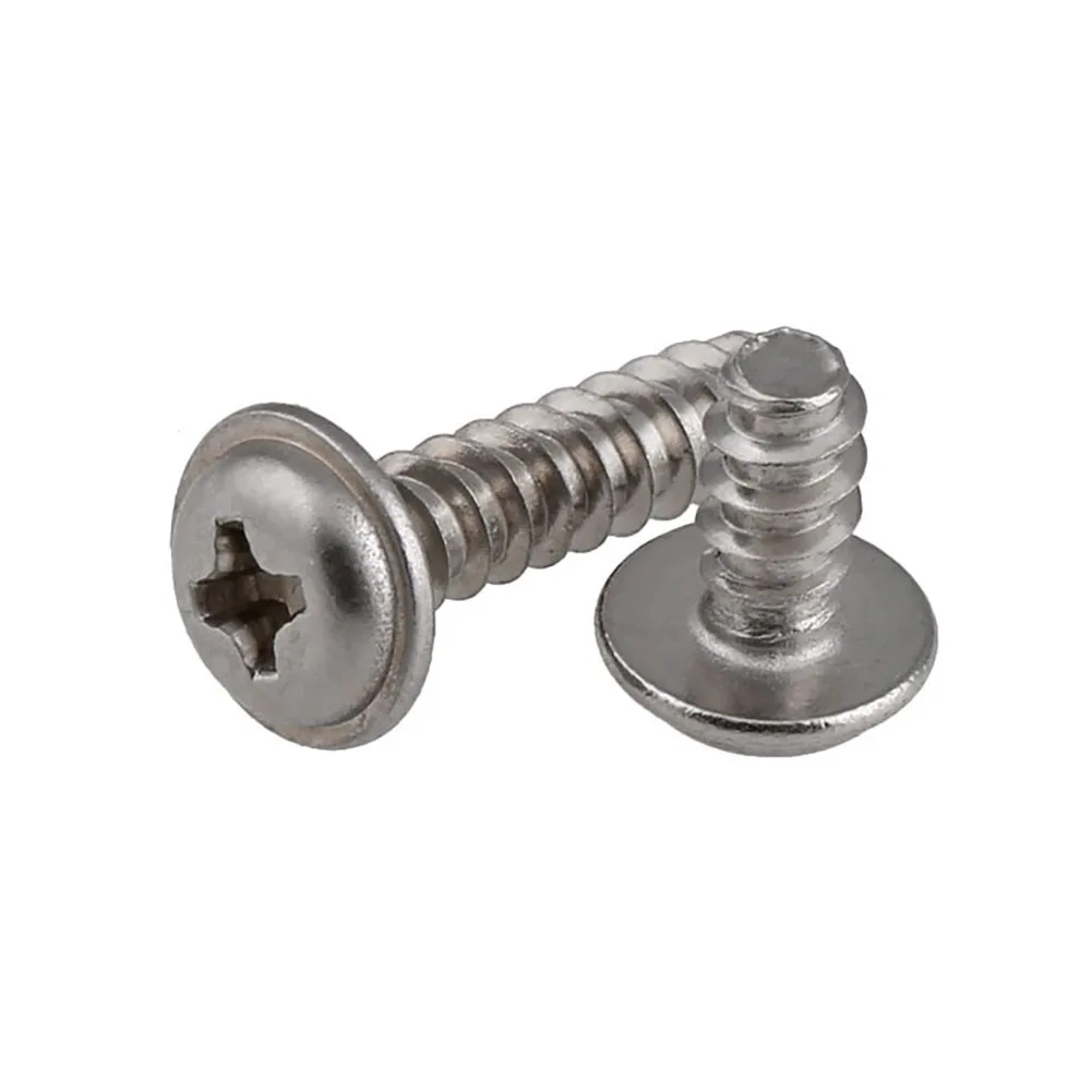 

50PCS M2-M5 A2 Stainless Steel Round Head With Washer Self-Tapping Flat Screw Pan Head Screw Bolt