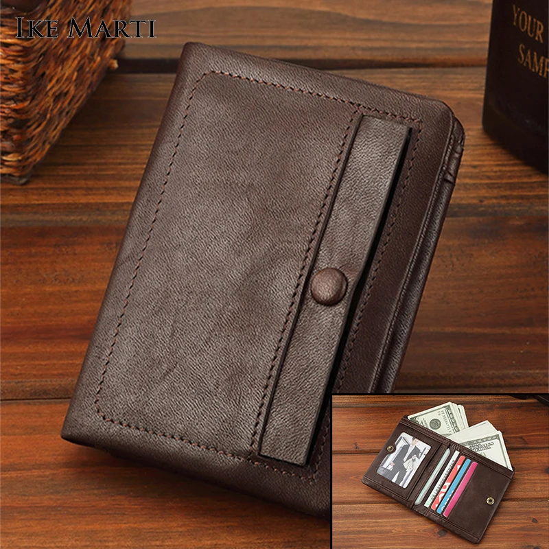 

Винтажный Мужской кошелек из искусственной кожи, кредитницы на молнии, многофункциональный держатель для визиток и кредитных карт, складны...