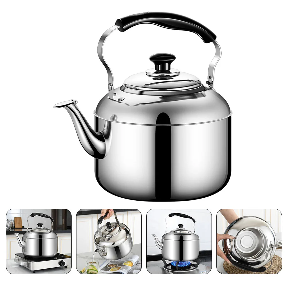 

Kettle Tea Stove Whistling Stovetop Teapot Steel Stainless Camping Pot Water Boilingkettlesgas Container Sounding Boil Large