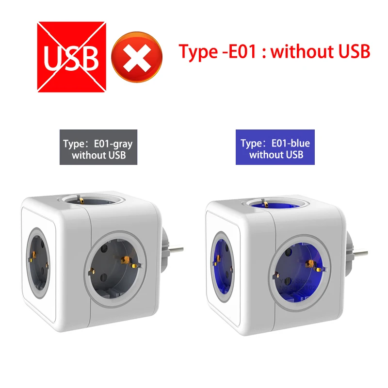 Sopend PowerCube 5V 2.1A USB Power Strip EU Plug Wall Socket Smart 4 Outlets Electrical Adapter 250V 3680W Extension Home Office - купить по