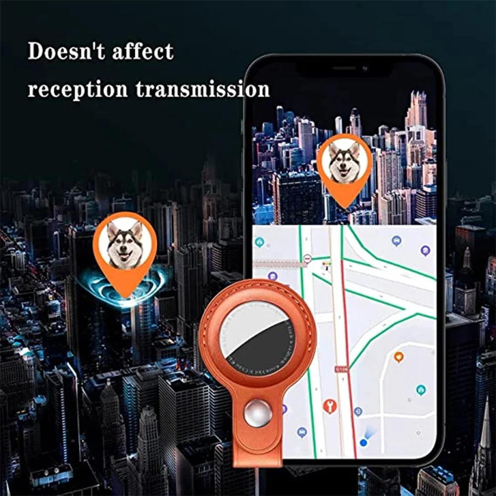 Фото Для этикеток Apple, кожаный защитный брелок для Airtag, трекер, локатор, устройство, защита от потери для airtag, ярлык №2