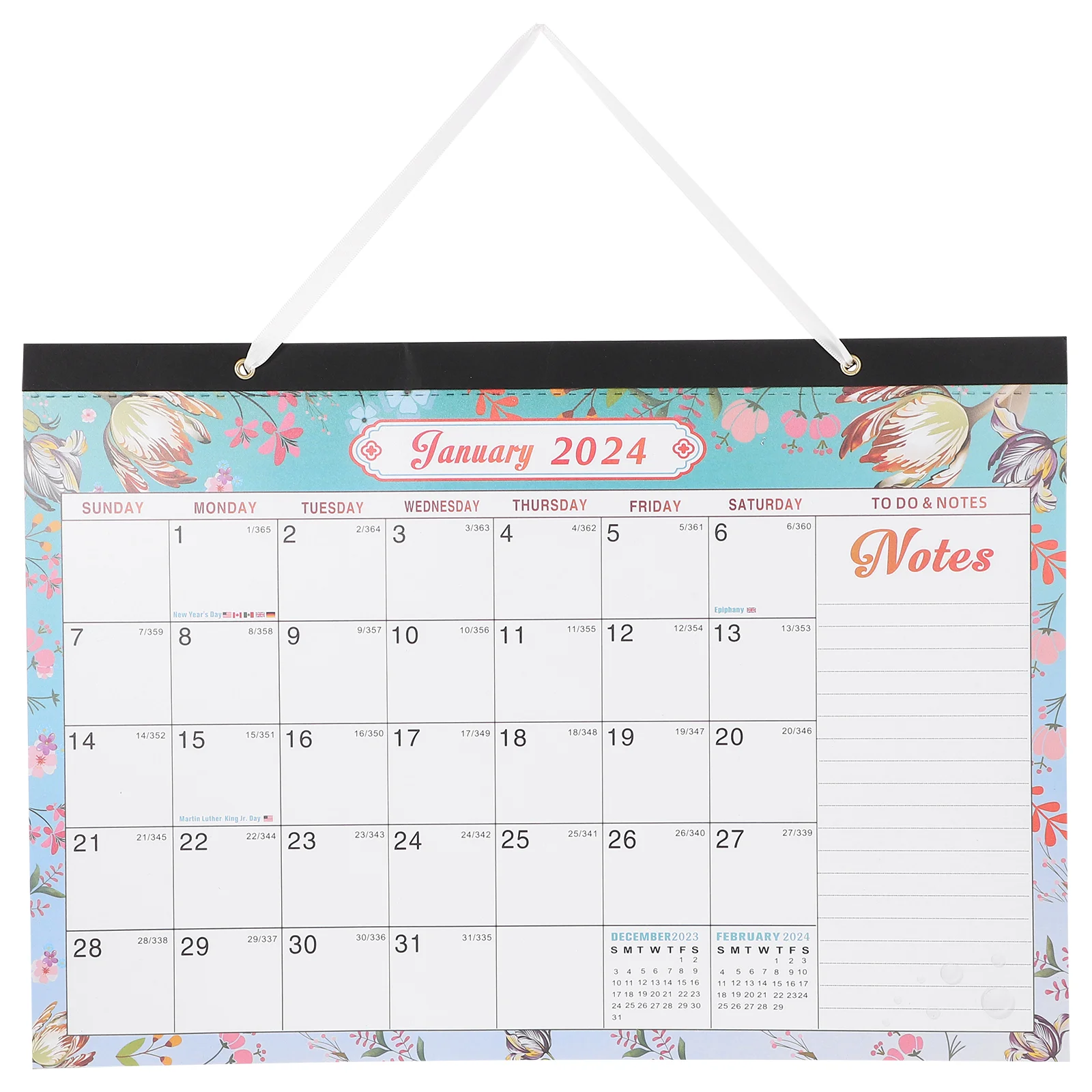 

2024 Wall Calendar Household Horizontal Section Monthly Home Room Hanging Sturdy
