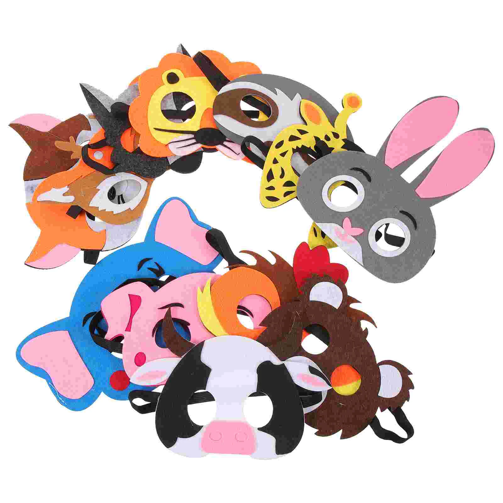 

4/5/8/10/12pcs Felt Animal Masks Cartoon Fox Owl Panda Bear Kids Halloween Themed Masquerade Cosplay Dress-Up Party Favors