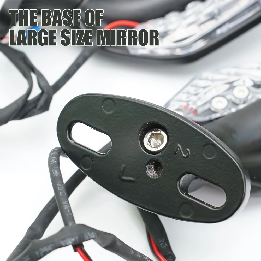 Мотоциклетные зеркала заднего вида со светодиодной подсветкой вращающиеся