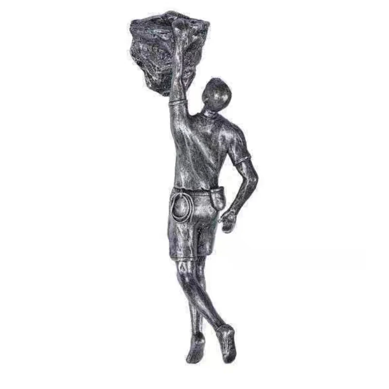 

New Creative Retro Man Climbing Rock Sculpture Background Wall Decoration Hanging Resin Art Man Mount Climber Statues Decor