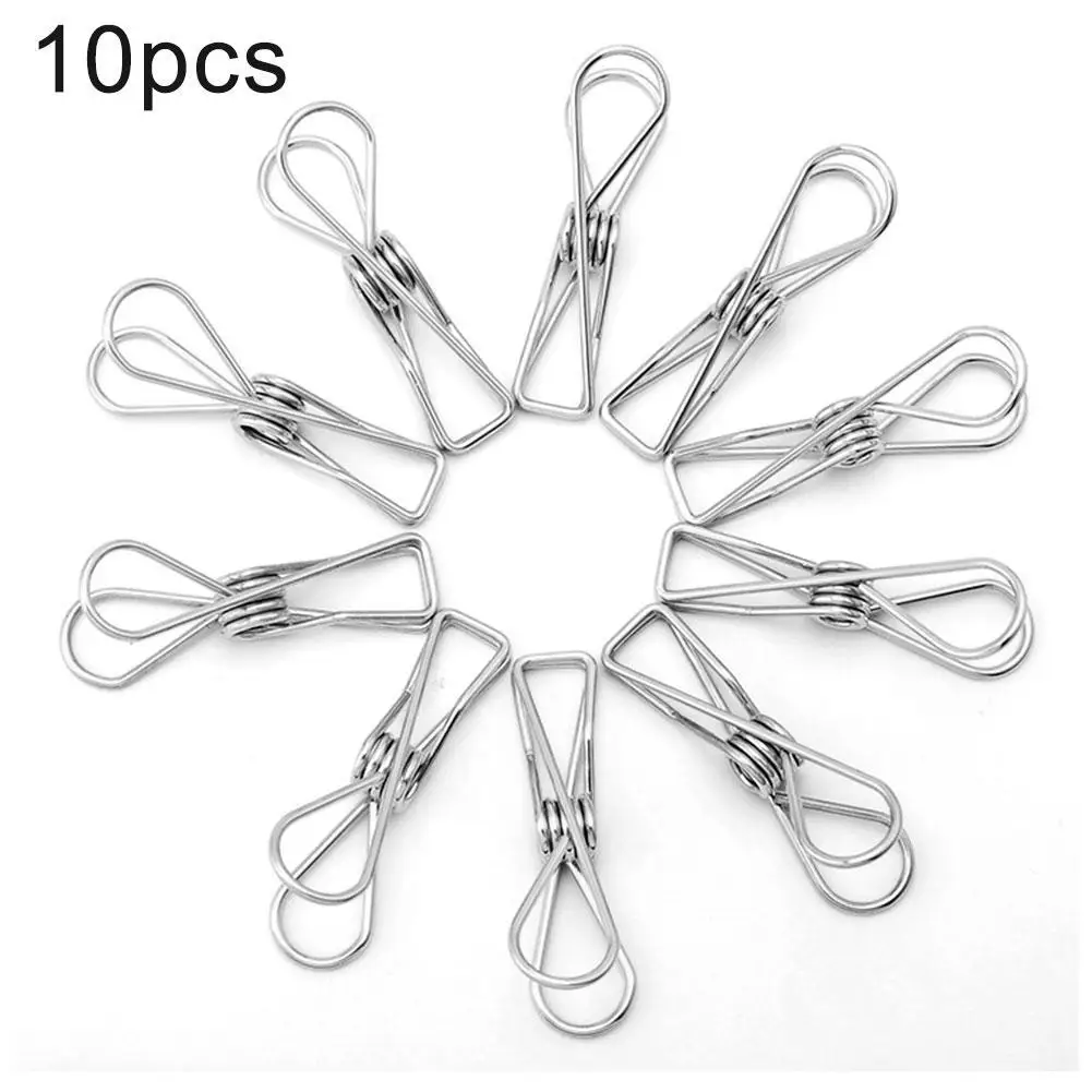 

Stainless Steel Spring Clip Hanging Clothes Pins Useful Beach Towel Clips Household Bed Sheet Clothespins