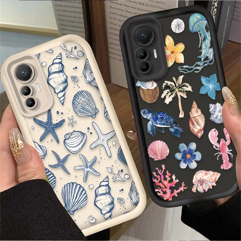 Фото Чехол для телефона Summer Marine Organism для Xiaomi Poco X6 X7 F5 F6 X5 X3 NFC F3 M6 Pro 4G Mi 13 12 11 Lite 5G 14 13T 12T 11T 14T Pro №2