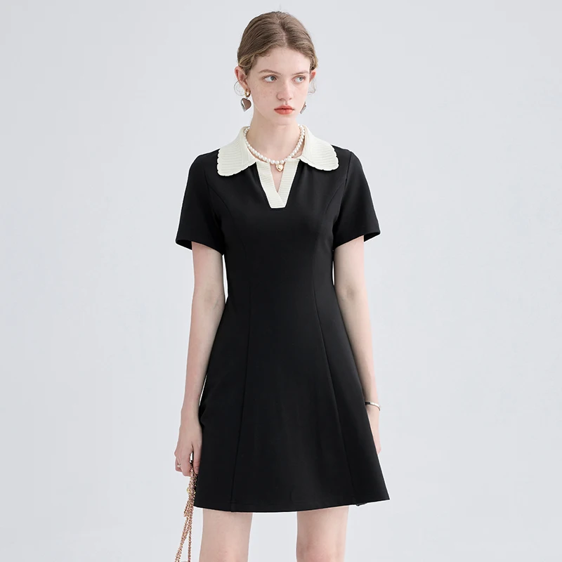 

Dress Women Elegant Office Lady Short Sleeve Casual Vintage New Korean Fashion V-Necked Summer Dresses Female Clothing 2022 Chic