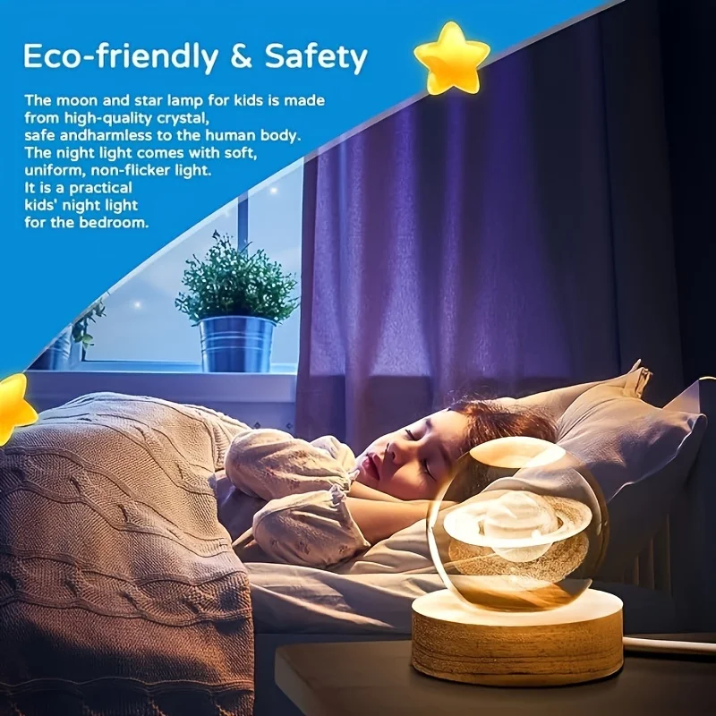 Система 3D солнцезащитный шар с кристаллами Магнитный глобус деревянной основой