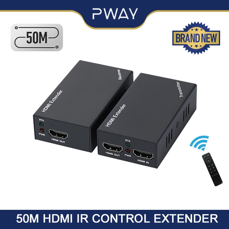 PWAY HDMI Over IP удлинитель RJ45 50M ИК пульт дистанционного управления передача до 1080P @ 60Hz
