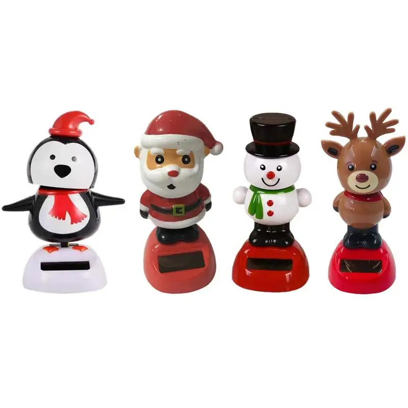 

Рождественские танцевальные фигурки на солнечной батарее, качающиеся игрушки, Рождественский Снеговик, Санта-Клаус, лось, пингвин, качающаяся игрушка, S