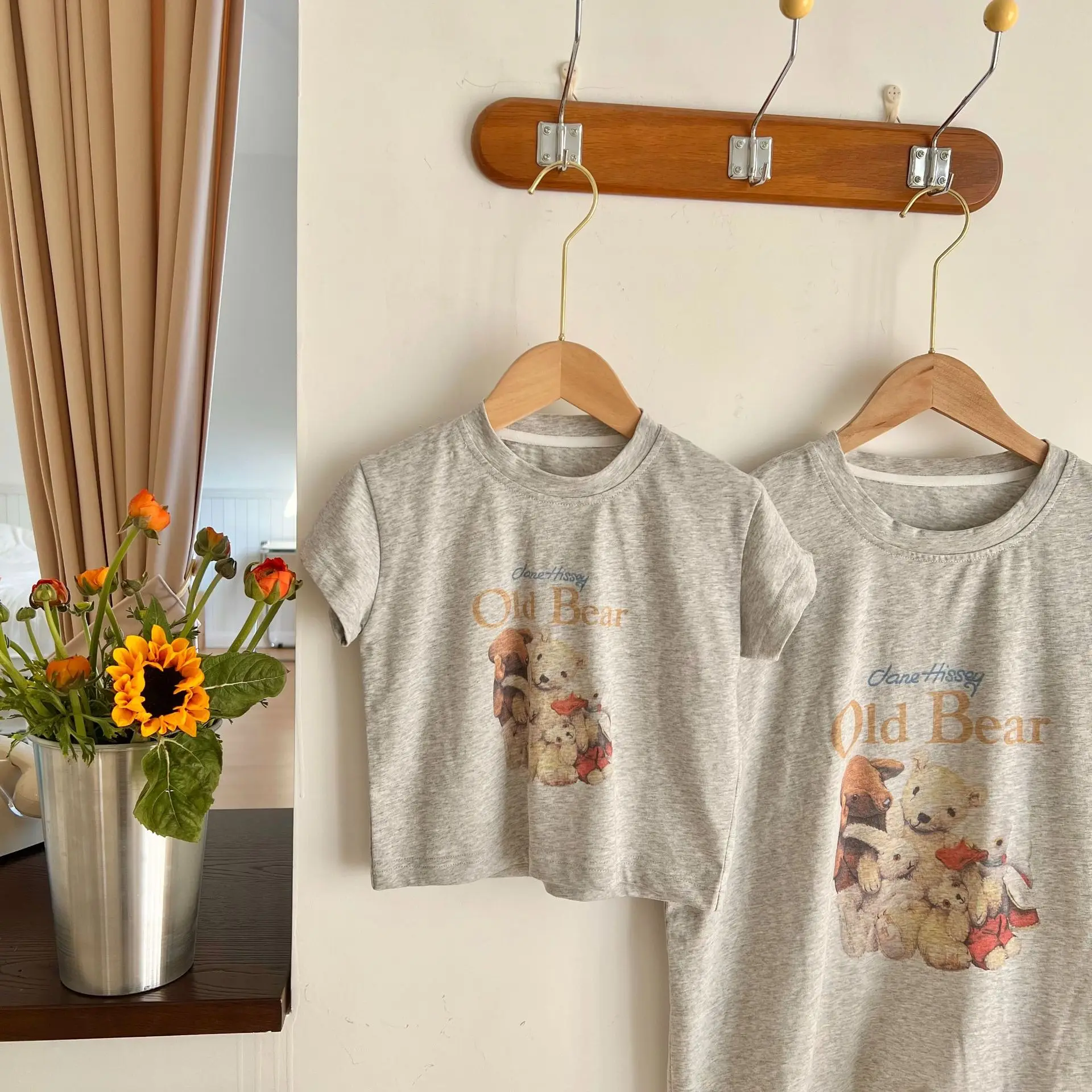

Cartoon Bear Printing T-shirt 2022 Summer Cotton Tees Boys Girls Tops Children's Clothing Toddler Short-sleeved O-neck Shirts