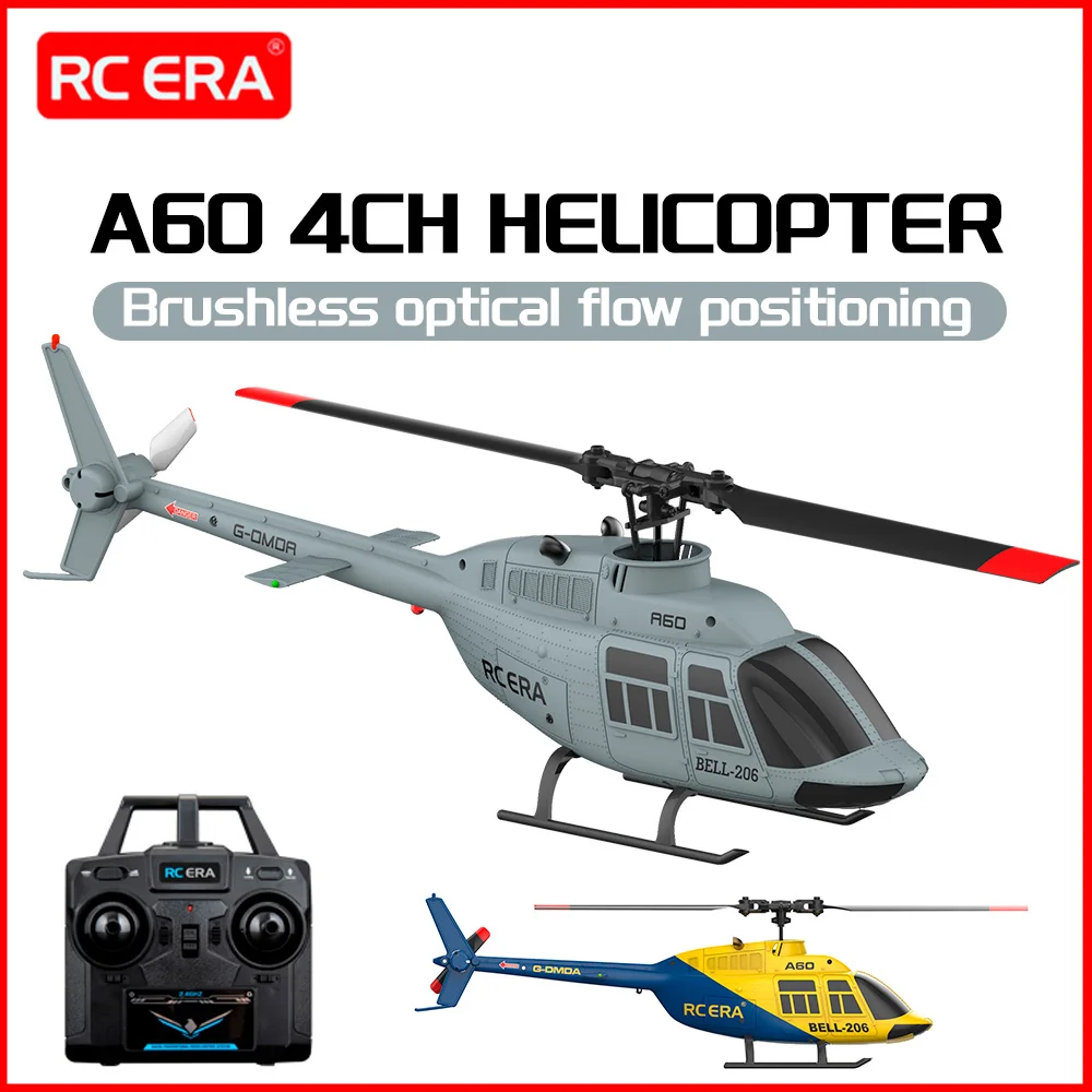 Фото RC ERA A60 4-канальный вертолет, масштаб 1/42 BELL-206, оптическое позиционирование потока, 10 минут, время летания, 2,4G, 120 м, 6-осевой гироскоп, бесщеточный самолет №1
