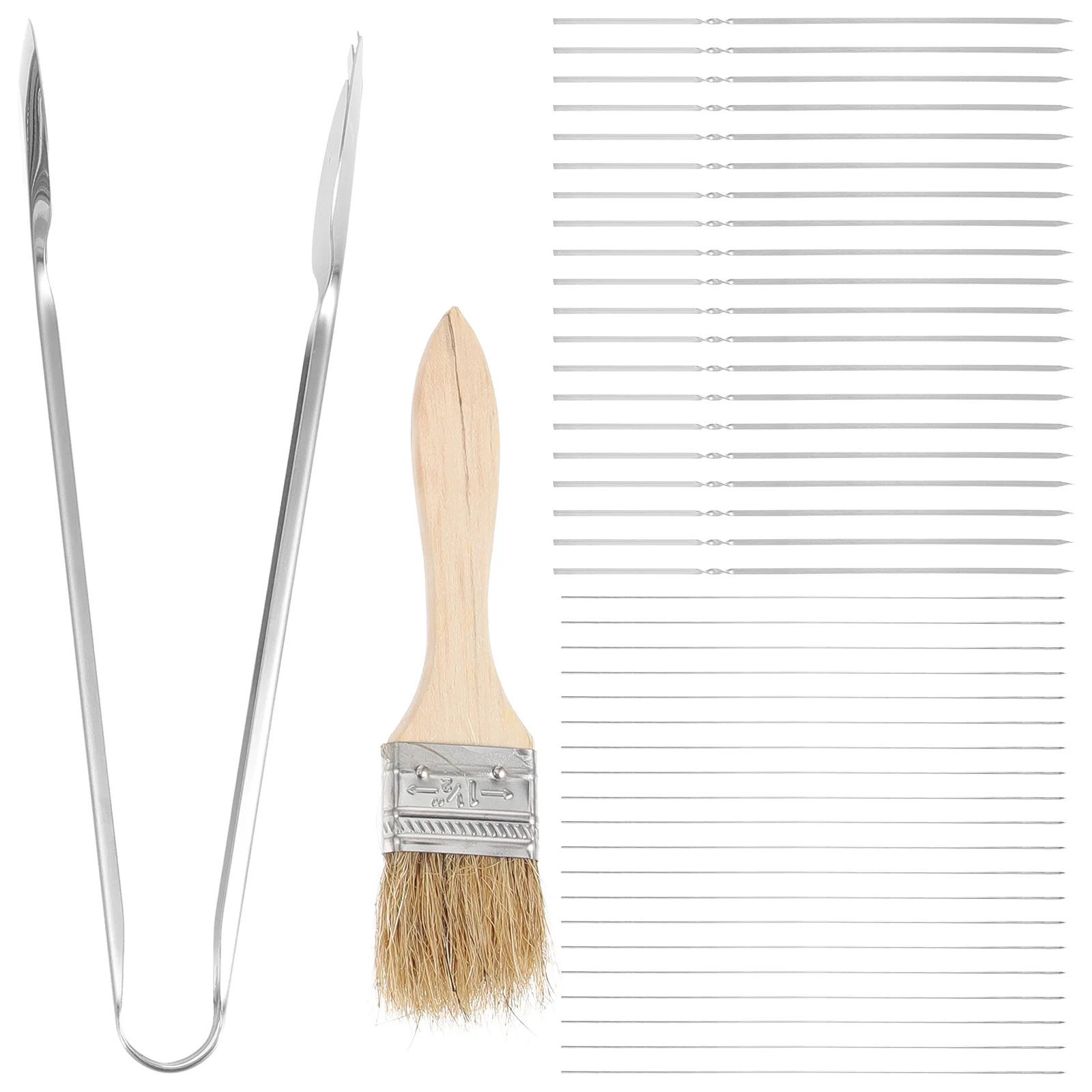 

1 Set of BBQ Tools Set Grill Accessories Household Grill Forks Food Tong Brush Set BBQ Supplies