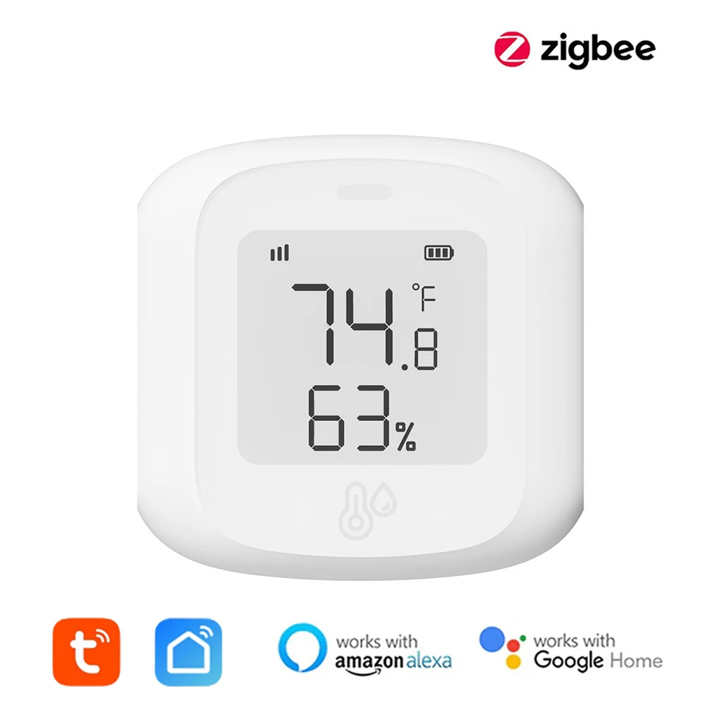 

Умный датчик температуры и влажности, поддержка Wi-Fi/Zigbee, комнатный термометр, гигрометр, Alexa, управление Google Home