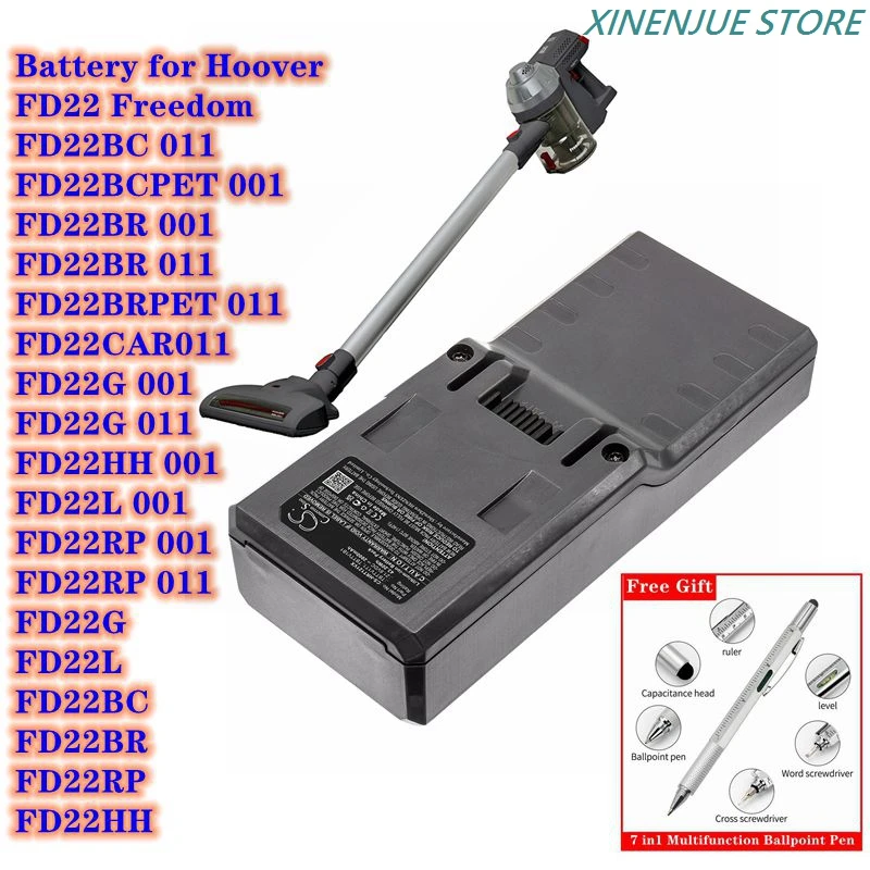 

Vacuum Cleaner Battery 21.6V/2000mAh TBTTV1T1,TBTTV1B1 for Hoover FD22G,FD22L,FD22BC,FD22BR,FD22RP,FD22HH,FD22BCPET,FD22CAR