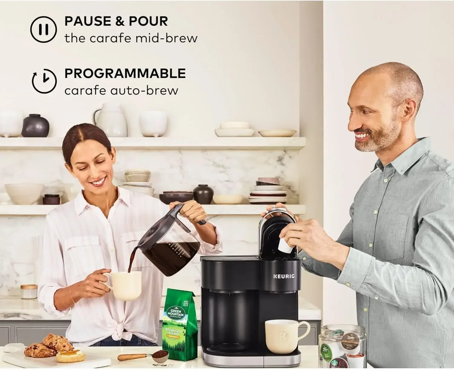 Кофеварка Keurig K-Duo на одну порцию K-Cup с графином различными размерами заваривания